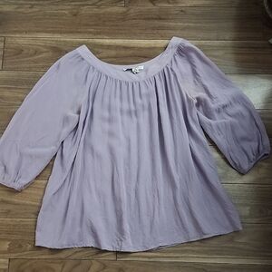 Sandra Angelozzi, Silk Lavender Sheer Blouse